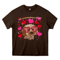 Chocolate Brown valentine's day cockapoo Heavy Core Tee - RanaPortraitStore
