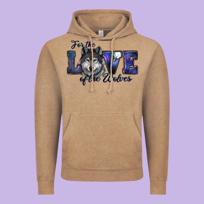 For The Love Of The Wolves Vintage Hoodie Designed By Ranaportraitstore
