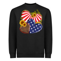 Black america heart and sunflower Heavyweight Sweatshirt - Artiststas
