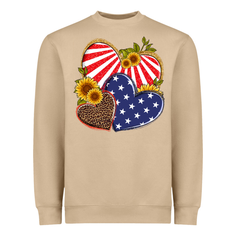 America Heart And Sunflower Heavyweight Sweatshirt by Artiststas | Teevron
