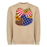 Mushroom america heart and sunflower Heavyweight Sweatshirt - Artiststas