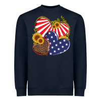 Navy america heart and sunflower Heavyweight Sweatshirt - Artiststas