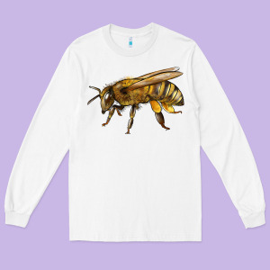 Bee Side Long Sleeve Tee Designed By Lillyallendesigns