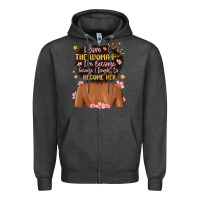 Charcoal Heather i love the woman i've become because i fought to b Zipper Hoodie - MaliasSmallBusiness