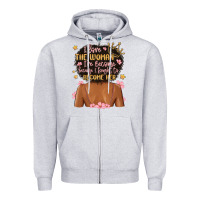 Heather Grey i love the woman i've become because i fought to b Zipper Hoodie - MaliasSmallBusiness