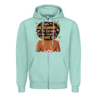 Seafoam i love the woman i've become because i fought to b Zipper Hoodie - MaliasSmallBusiness