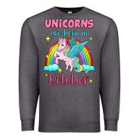 Charcoal Heather unicorns are born in october Premium Sweatshirt - Jasminsmagicworld