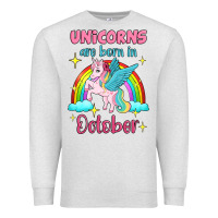 Oatmeal Heather unicorns are born in october Premium Sweatshirt - Jasminsmagicworld