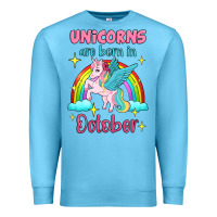 Ocean Blue unicorns are born in october Premium Sweatshirt - Jasminsmagicworld
