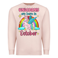 Pale Pink unicorns are born in october Premium Sweatshirt - Jasminsmagicworld