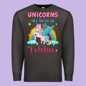 Unicorns Are Born In October Premium Sweatshirt Designed By Jasminsmagicworld