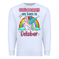 White unicorns are born in october Premium Sweatshirt - Jasminsmagicworld