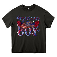 Asphalt American boy with cowboy Heavy Core Tee - texasbilliewilder