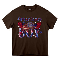 Chocolate Brown American boy with cowboy Heavy Core Tee - texasbilliewilder