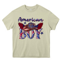 Mossy American boy with cowboy Heavy Core Tee - texasbilliewilder