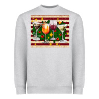 Heather Grey Christmas cocktail Heavyweight Sweatshirt - AdoDesignShop
