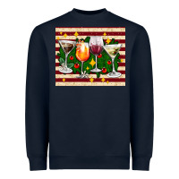Navy Christmas cocktail Heavyweight Sweatshirt - AdoDesignShop