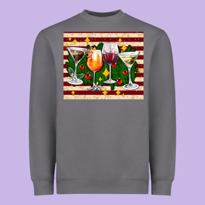 Christmas Cocktail Heavyweight Sweatshirt Designed By Adodesignshop