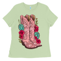 Matcha floral cowgirl boots Ladies Tee - texasbilliewilder