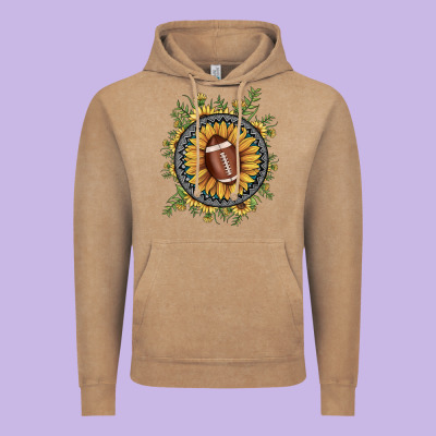 Football Gemstone Sunflower Vintage Hoodie Designed By Jahusdesignshop