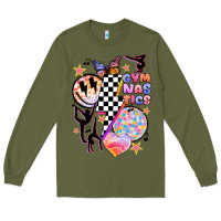 Army Green retro gymnastics Long Sleeve Tee - JahusDesignShop
