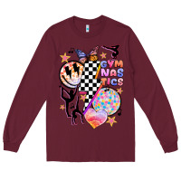 Burgundy retro gymnastics Long Sleeve Tee - JahusDesignShop
