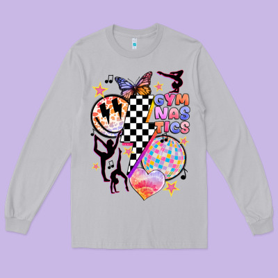 Retro Gymnastics Long Sleeve Tee Designed By Jahusdesignshop