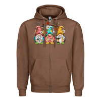 Chestnut crafter gnomies Zipper Hoodie - NancyCooperArtShop