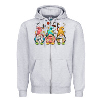 Heather Grey crafter gnomies Zipper Hoodie - NancyCooperArtShop