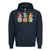 Navy crafter gnomies Zipper Hoodie - NancyCooperArtShop