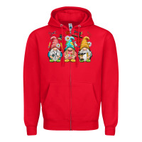 Red crafter gnomies Zipper Hoodie - NancyCooperArtShop