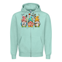 Seafoam crafter gnomies Zipper Hoodie - NancyCooperArtShop