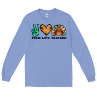 Colony Blue peace love thankful turkey Long Sleeve Tee - Jasminsmagicworld