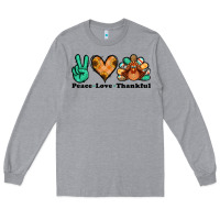 Heather Grey peace love thankful turkey Long Sleeve Tee - Jasminsmagicworld