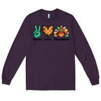 Plum peace love thankful turkey Long Sleeve Tee - Jasminsmagicworld