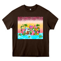 Chocolate Brown beach summer coffee cups Heavy Core Tee - Zillion Design Studio