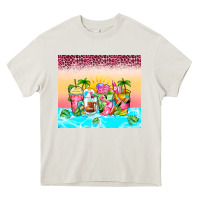 Beach Summer Coffee Cups Heavy Core Tee | Teevron