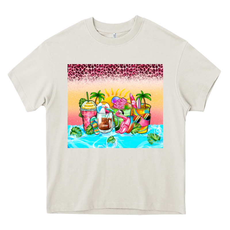 Beach Summer Coffee Cups Heavy Core Tee by Zillion Design Studio | Teevron