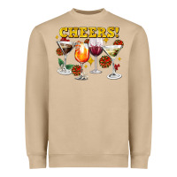 Mushroom Cheers Christmas Coctail Heavyweight Sweatshirt - AdoDesignShop