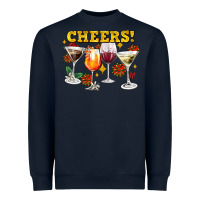 Navy Cheers Christmas Coctail Heavyweight Sweatshirt - AdoDesignShop
