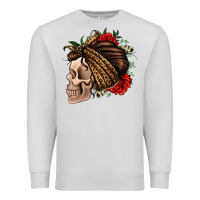 Dove Grey leopard bandana and roses skull Premium Sweatshirt - Jasminsmagicworld