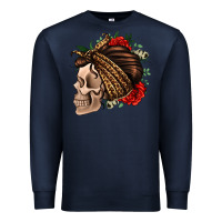 Navy leopard bandana and roses skull Premium Sweatshirt - Jasminsmagicworld