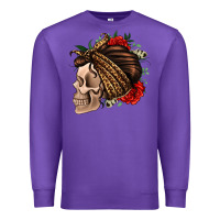 Purple leopard bandana and roses skull Premium Sweatshirt - Jasminsmagicworld