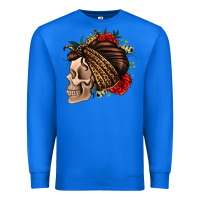 True Royal leopard bandana and roses skull Premium Sweatshirt - Jasminsmagicworld
