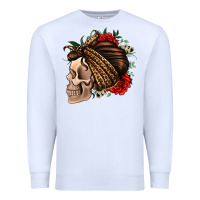 White leopard bandana and roses skull Premium Sweatshirt - Jasminsmagicworld