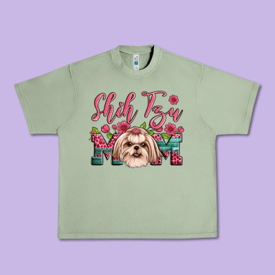 Shih Tzu Mom Urban Heavy Tee Designed By Artiststas