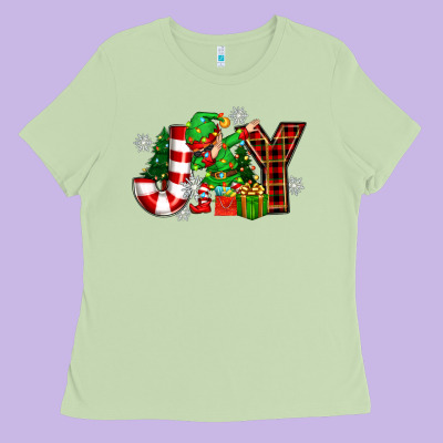 Christmas Joy Elf Ladies Tee Designed By Zillion Design Studio