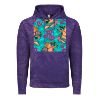 Cloud Purple valentines day cupid and neon heart seamless pattern Vintage Hoodie - BundleAndBundleShop
