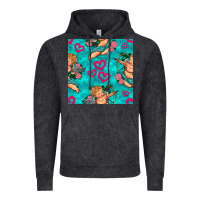 Valentines Day Cupid And Neon Heart Seamless Pattern Vintage Hoodie | Teevron