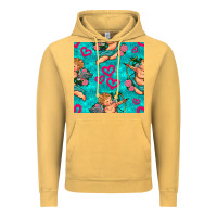 Vintage Mustard valentines day cupid and neon heart seamless pattern Vintage Hoodie - BundleAndBundleShop